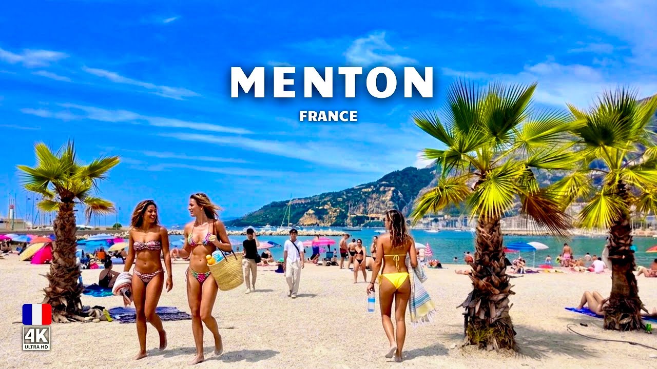 Menton, France 🇫🇷 4K Walk | Colorful Streets, Beach Walk & French Riviera Vibes