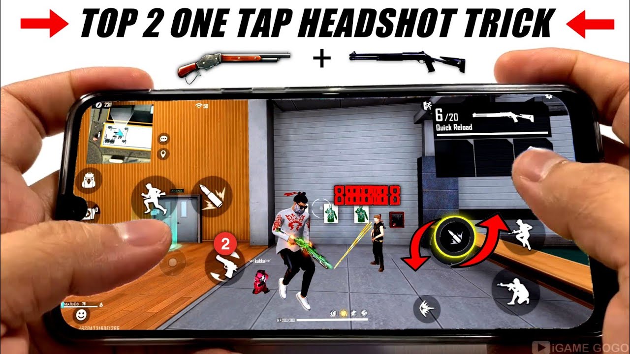 Best One Tap Headshot Trick  Handcam 😈 [ M1887 + M1014 ] New Headshot Trick Free Fire 