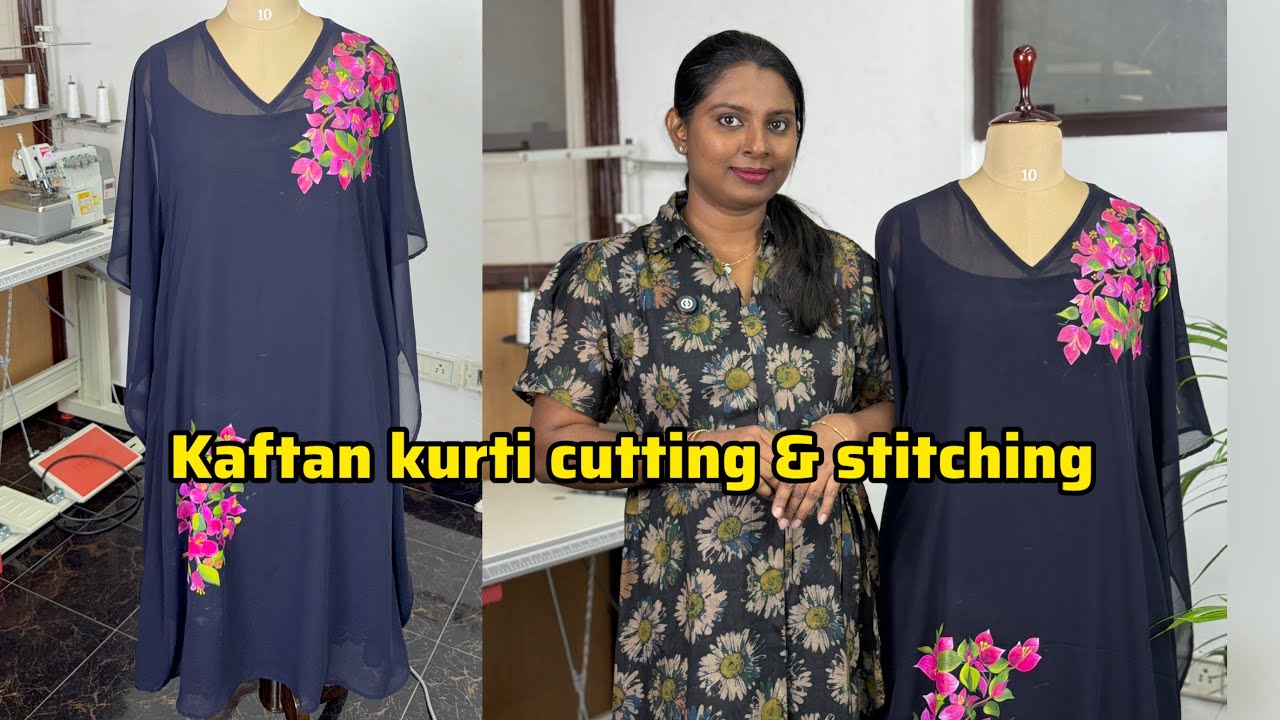 Kaftan kurti cutting and stitching
