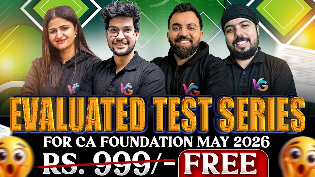 All India Evaluated Free Test Series 😍| CA Foundation May 2026 | Free Test Series by VC Gurukul