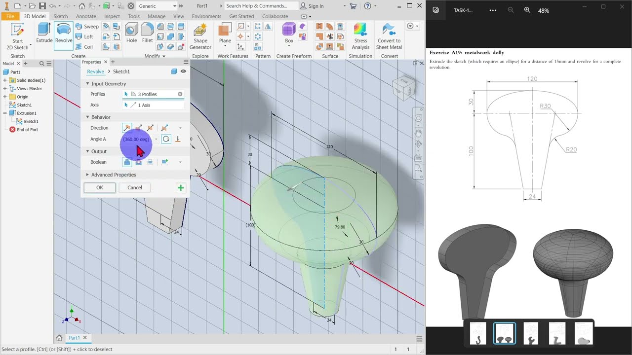 TASK 19 METALWORK DOLLY AUTODESK INVENTOR PROFESSIONAL
