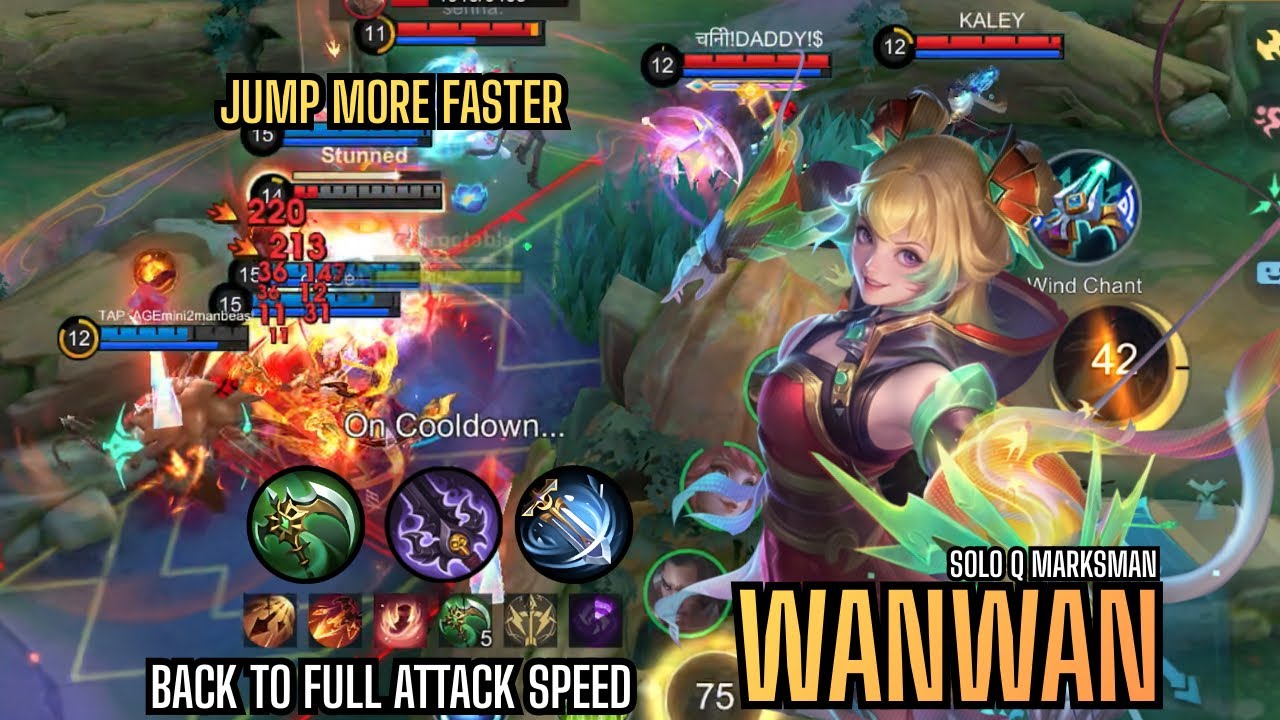 FULL ATTACK SPEED WANWAN DESTROYS TANKS | Mobile Legends