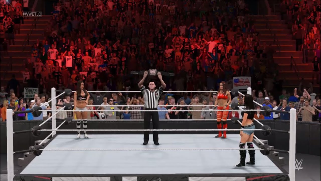 WWE 2K15: Nikki Bella vs Brie Bella vs AJ Lee - Divas Championship Triple Threat - TLC 2014