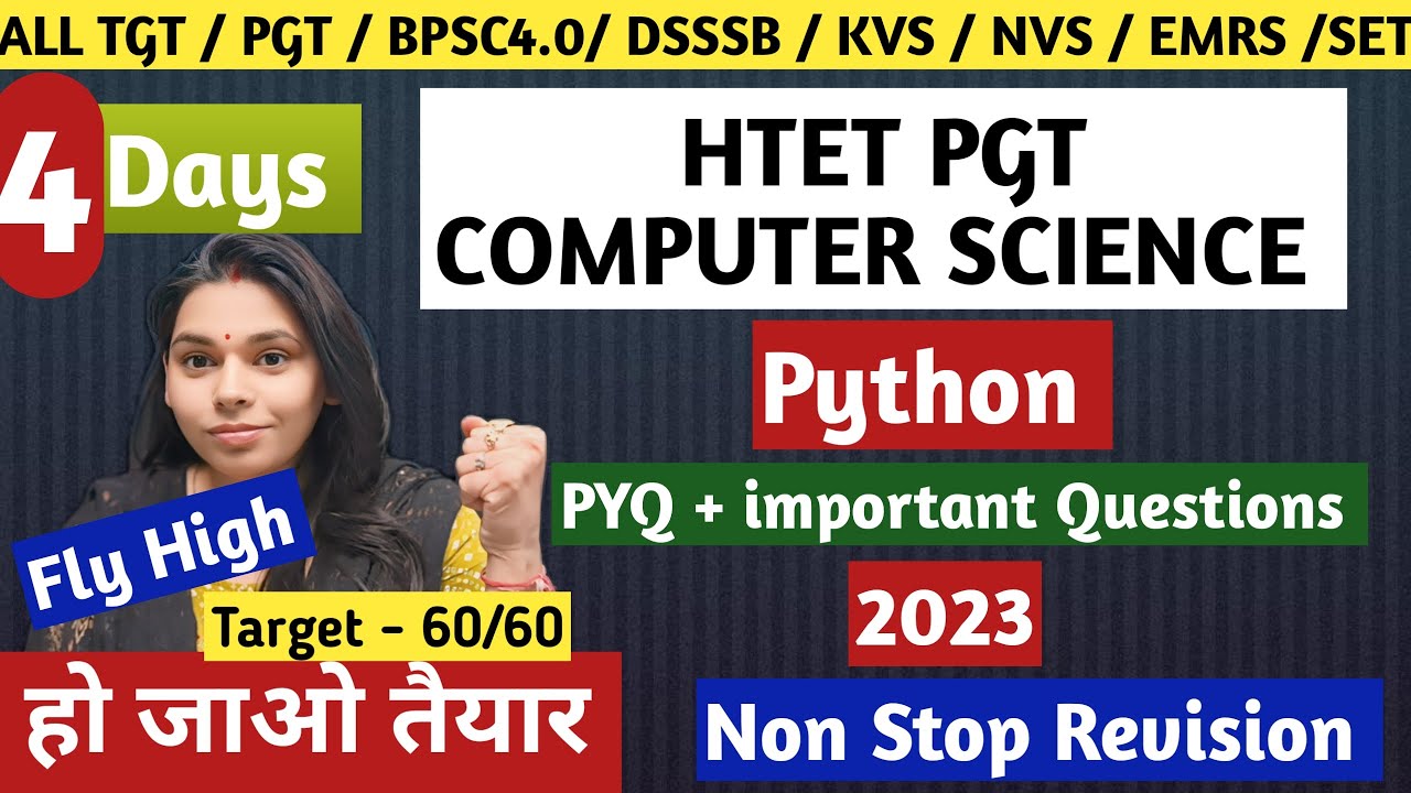 DAY 5- PYQ + IMPORTANT Questions Of PYTHON | HTET REVISION CRASH COURSE #nsclasses #computerscience