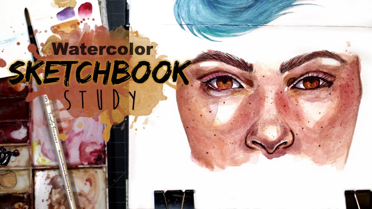 Watercolor Sketchbook Portrait Study (w/ surprise special guest ☺️)