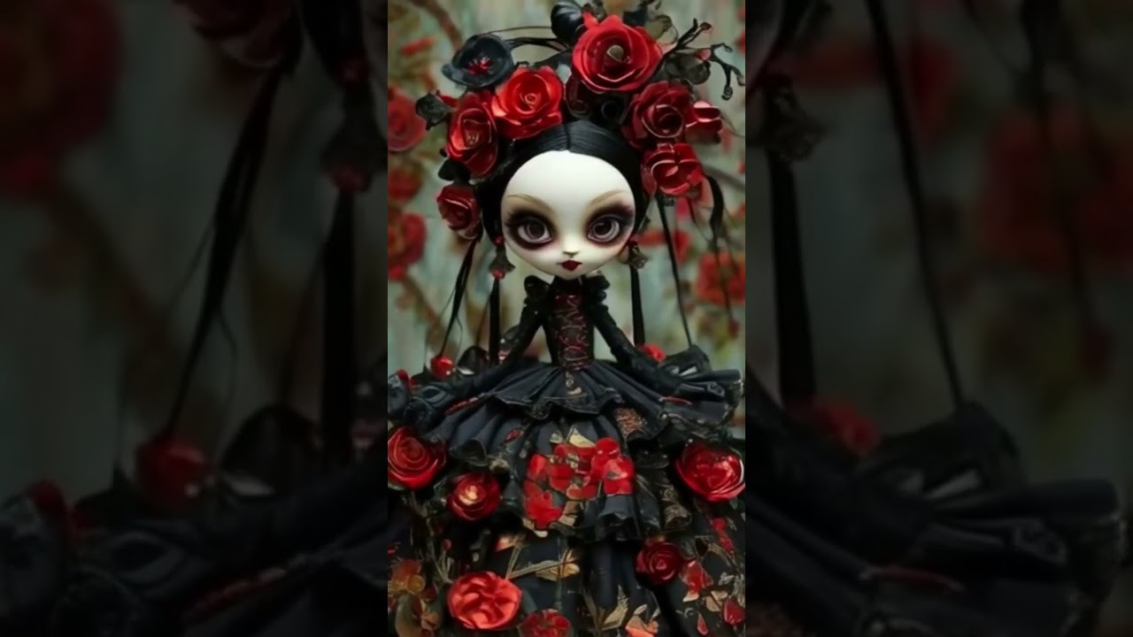 Gothic doll #gothic #timburton #gothicdoll #doll #horror #spooky #scarydoll #halloween #black #goth