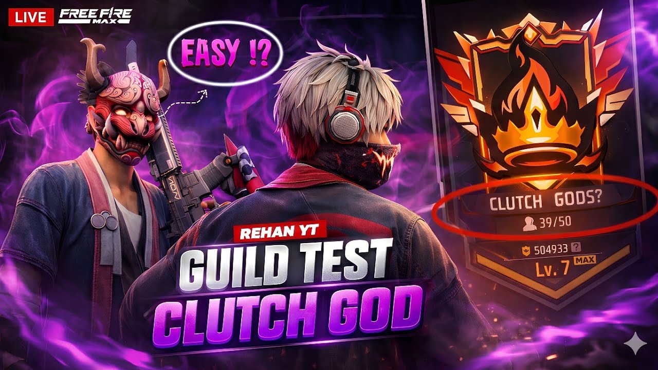 🔴 Free Fire Live Guild Test 🔥 1vs4 Hardest Fight ☠️ | Road to 60K Subscriber ! 🔥 #fflive #girllive