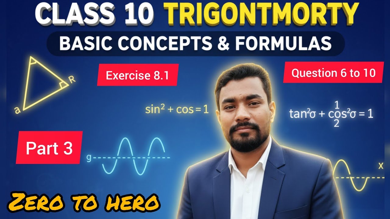 Class-10 chapter 8 trigonometry exercise 8.1 questions 6 to question 10