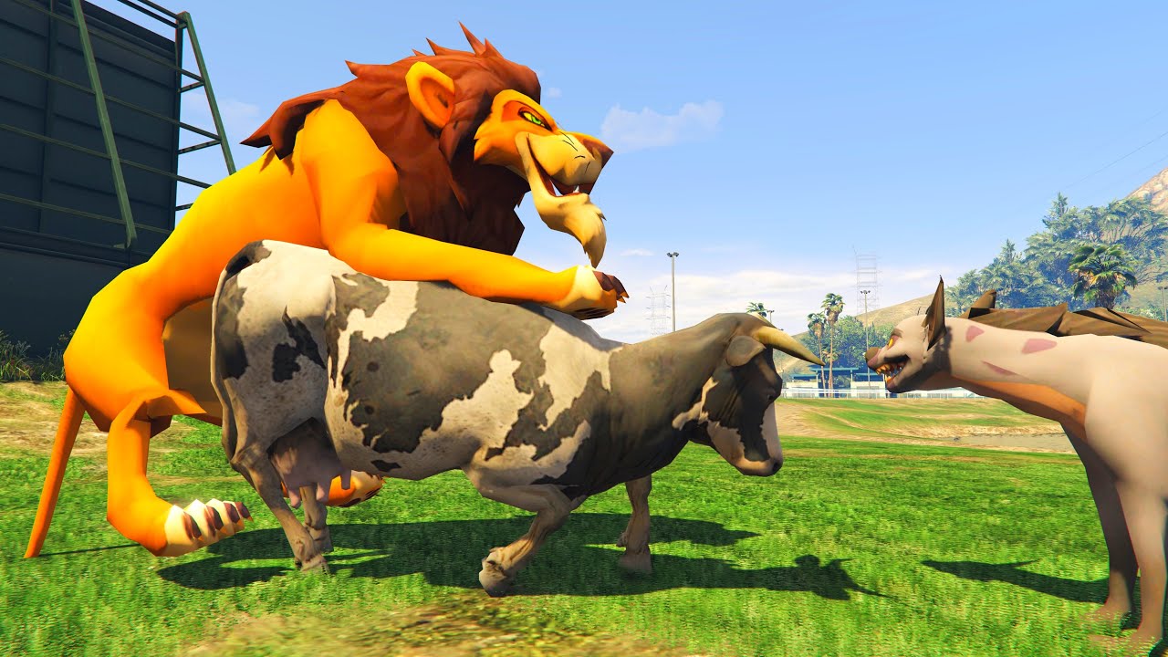 Scar and the Hyenas Hunting Cows &ndash; The Chaos Unfolds!