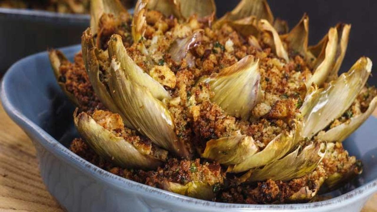 Rachael Ray's Grandpa&rsquo;s Artichokes (Baked Stuffed Artichokes)