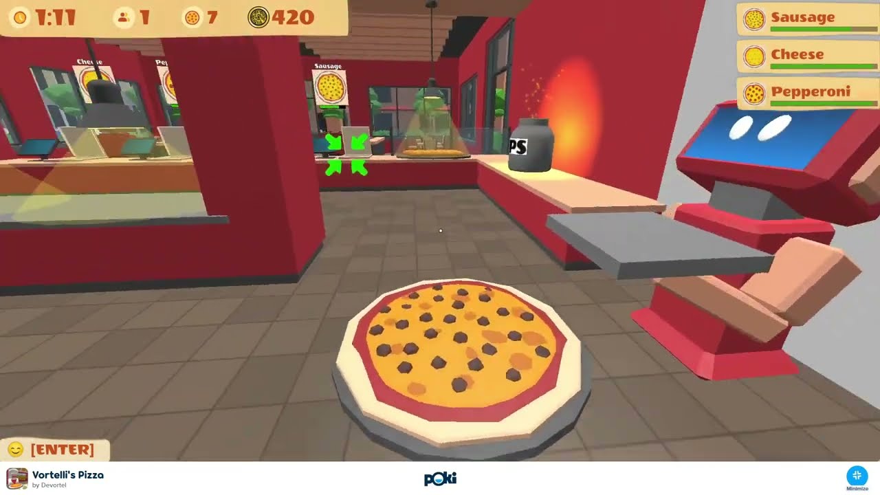 Vortelli's Pizza Poki Gameplay