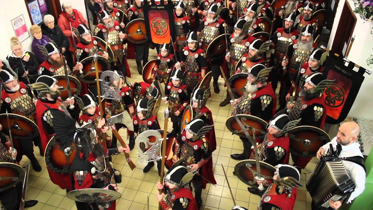 2016 Lerwick Up Helly Aa - Jarls Squad at Toll Clock