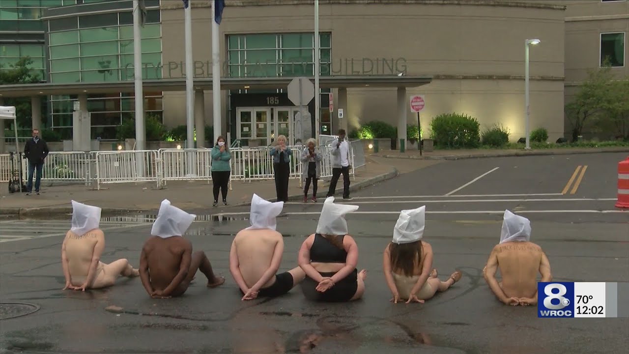 Naked with spit hoods: Rochester protesters demonstrate in solidarity with Daniel Prude