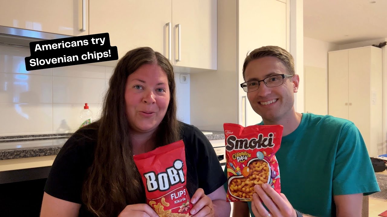 CHIPS AND TRIPS | Americans try SLOVENIAN SNACKS (Peanut Butter Chips?)