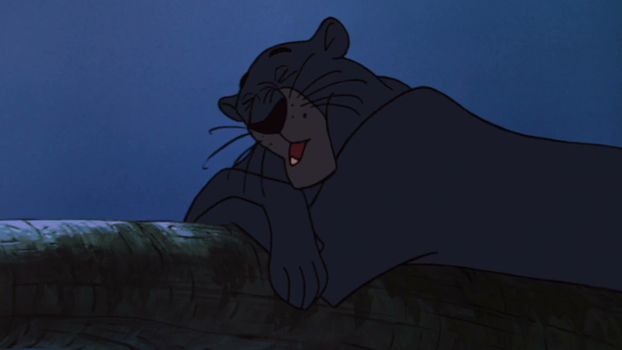 The Jungle Book - Bagheera, Mowgli and Kaa tree scene