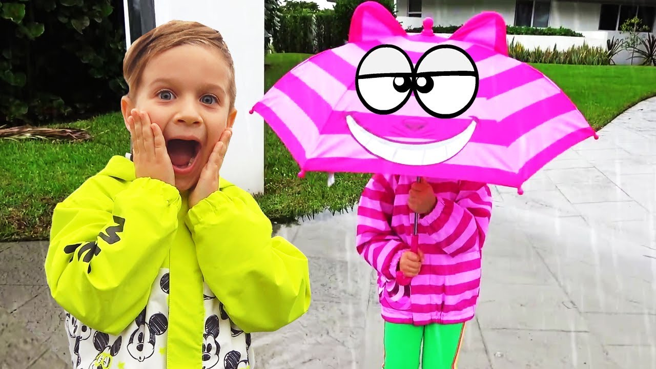 Diana and her Brother Playing In The Rain