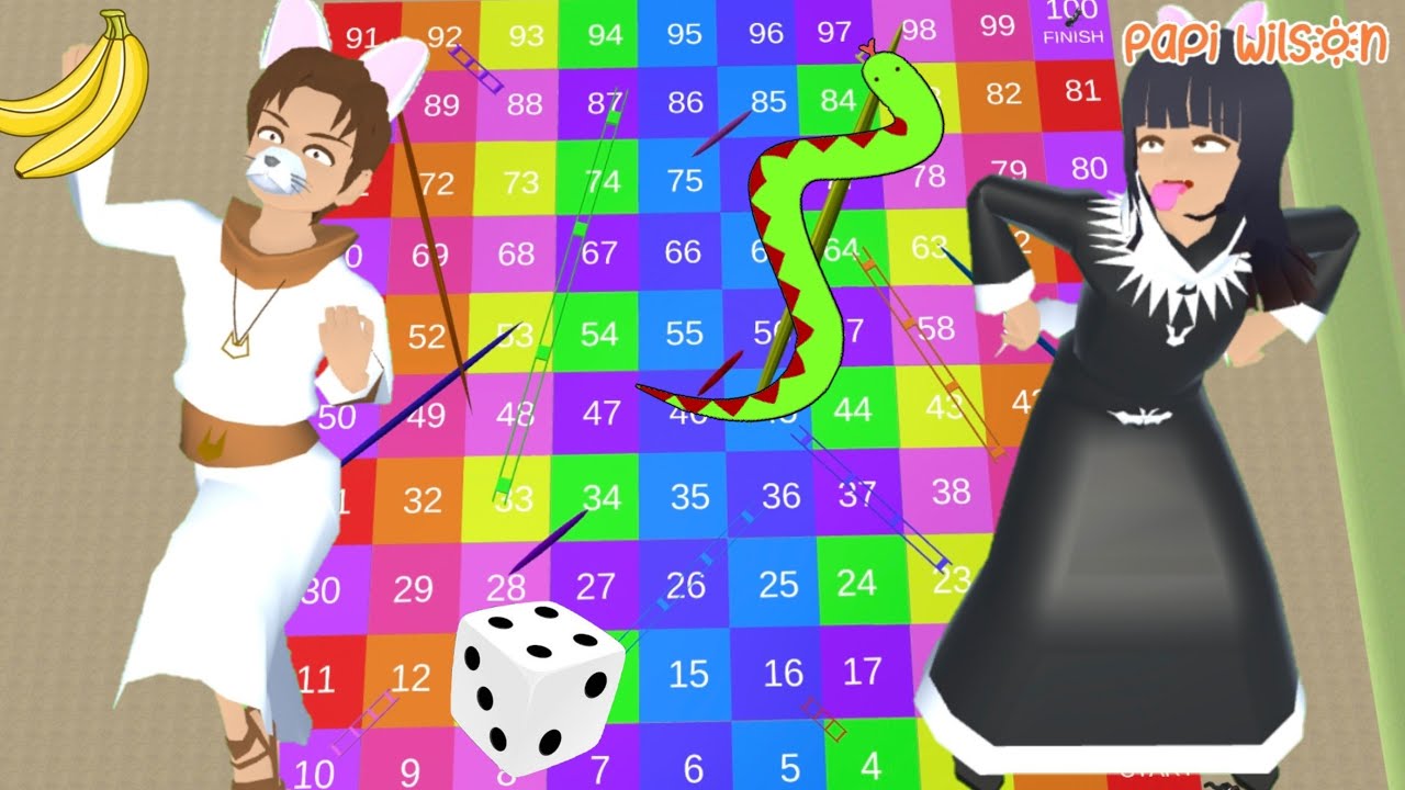 Yuta Mio Masuk Parit Main Ular Tangga Dapat Hadiah Pisang🤣😱🐍🎲 | Sakura Simulator | Papi Wilson