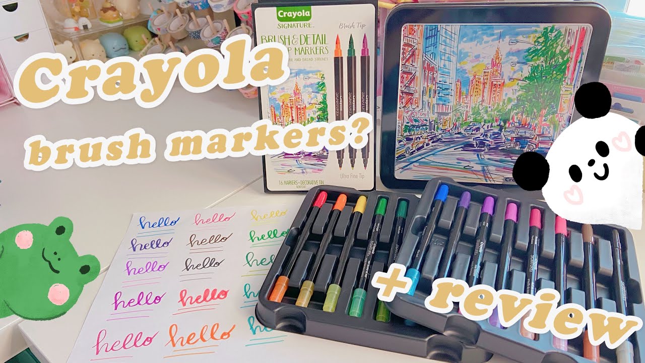 🖍🖊 affordable brush pens ? | crayola brush pen duo set review and swatches #brushmarkers