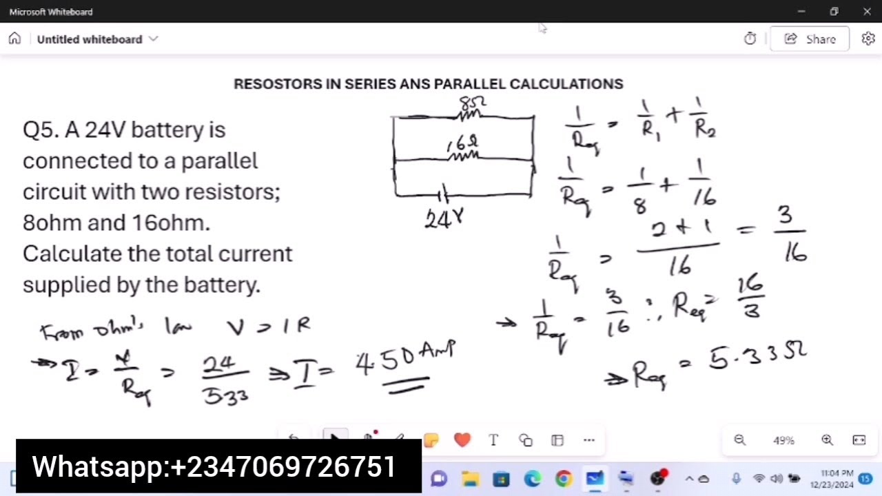 Resistors in Series and Parallel Calculations || Circuit Analysis || ohm's law || physics