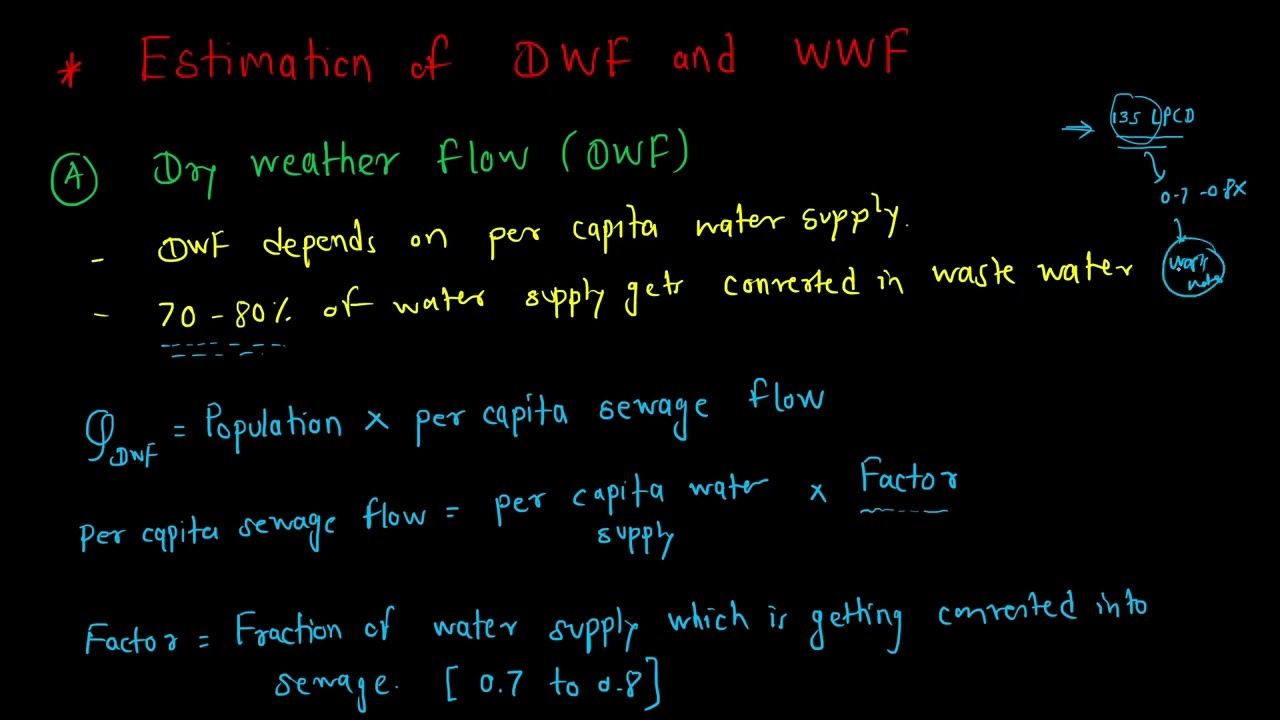 2. Dry weather flow and wet weather flow || Waste water Engineering