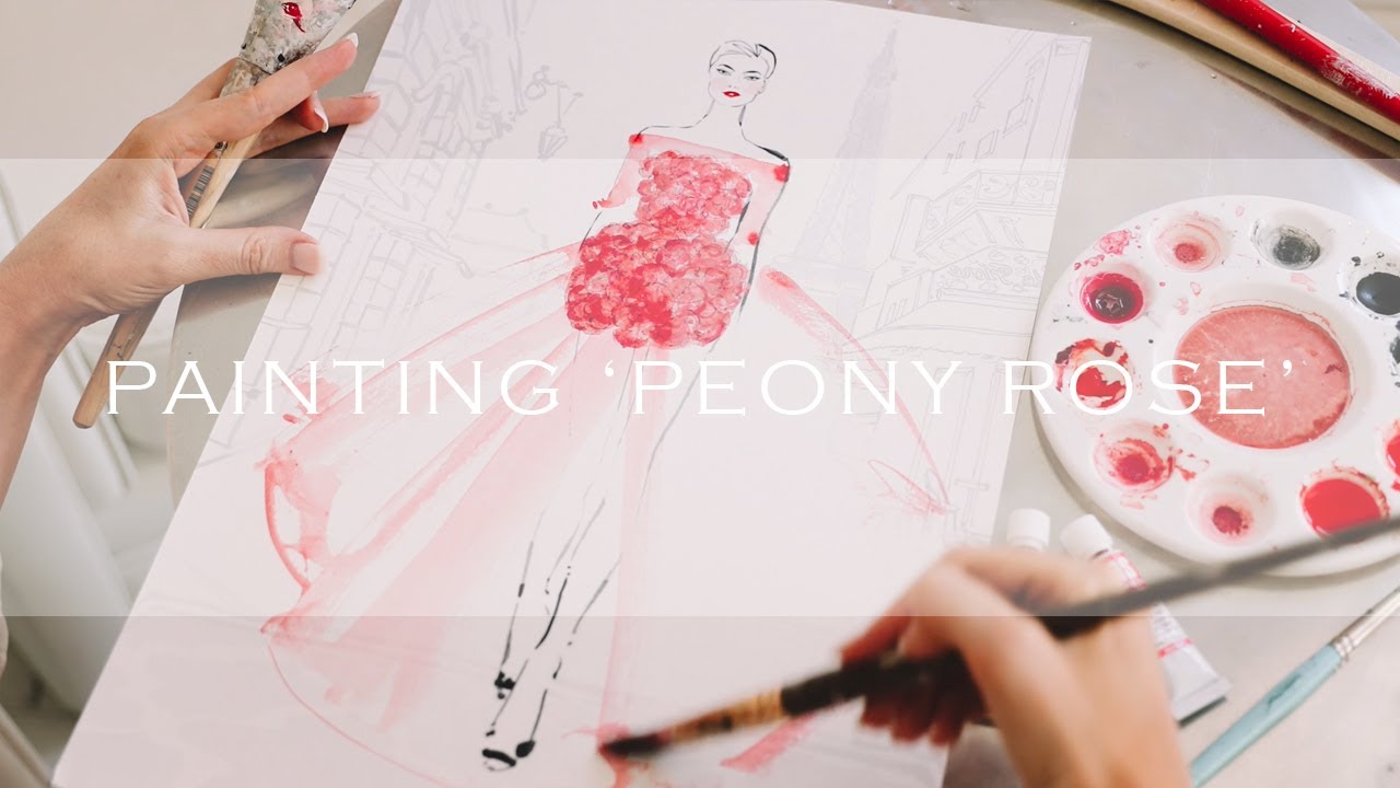 Kerrie Hess painting Peony Rose Couture