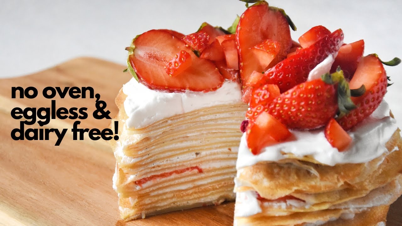 Vegan Strawberry Rose Mille Crepe - Mother's Day Special! | Delia.v Life
