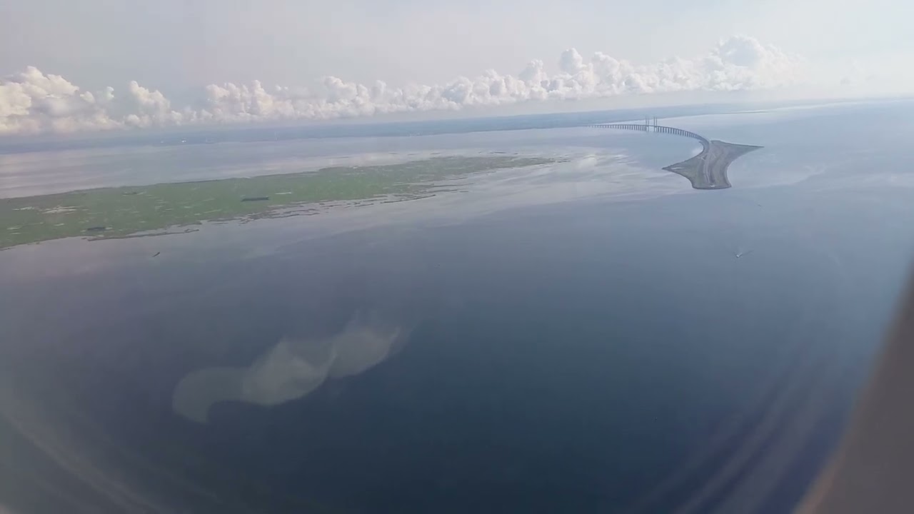Copenhagen take off with a view of the bridge to Malmö -  18th September 2017