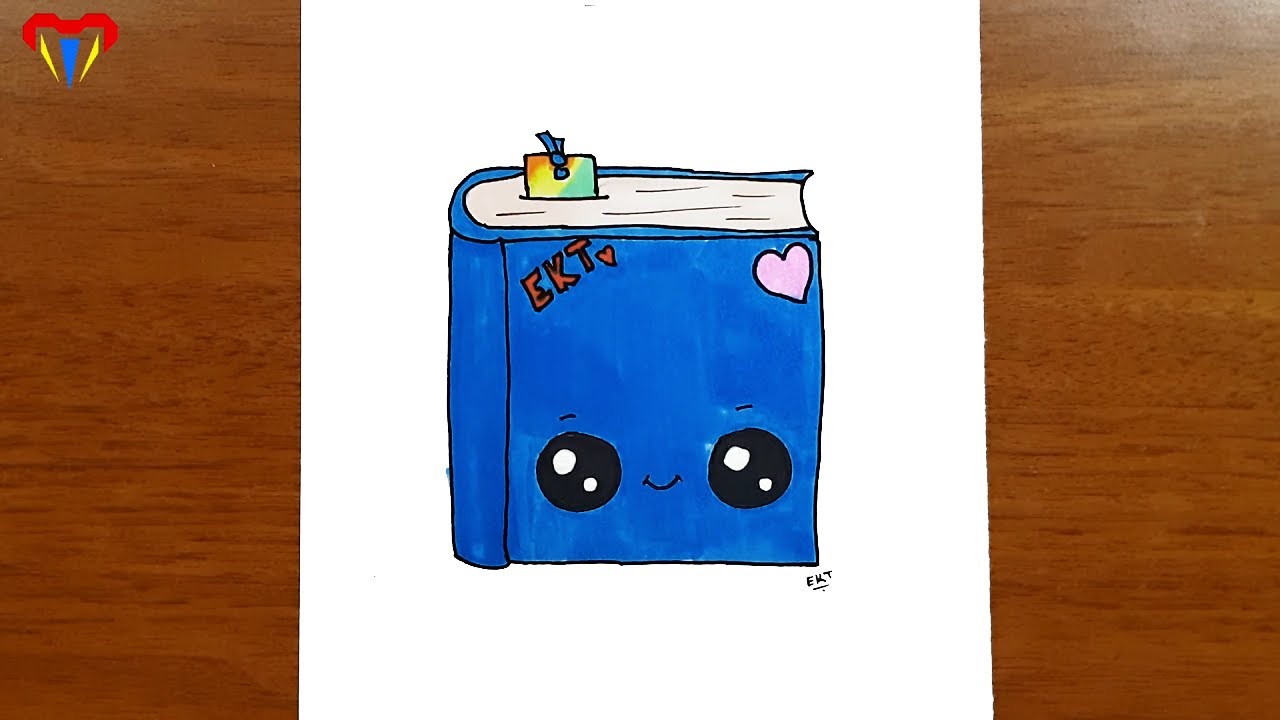 kitap çizimi kawaii kitap resimleri - kitap çizimleri - kolay basit kitap resmi