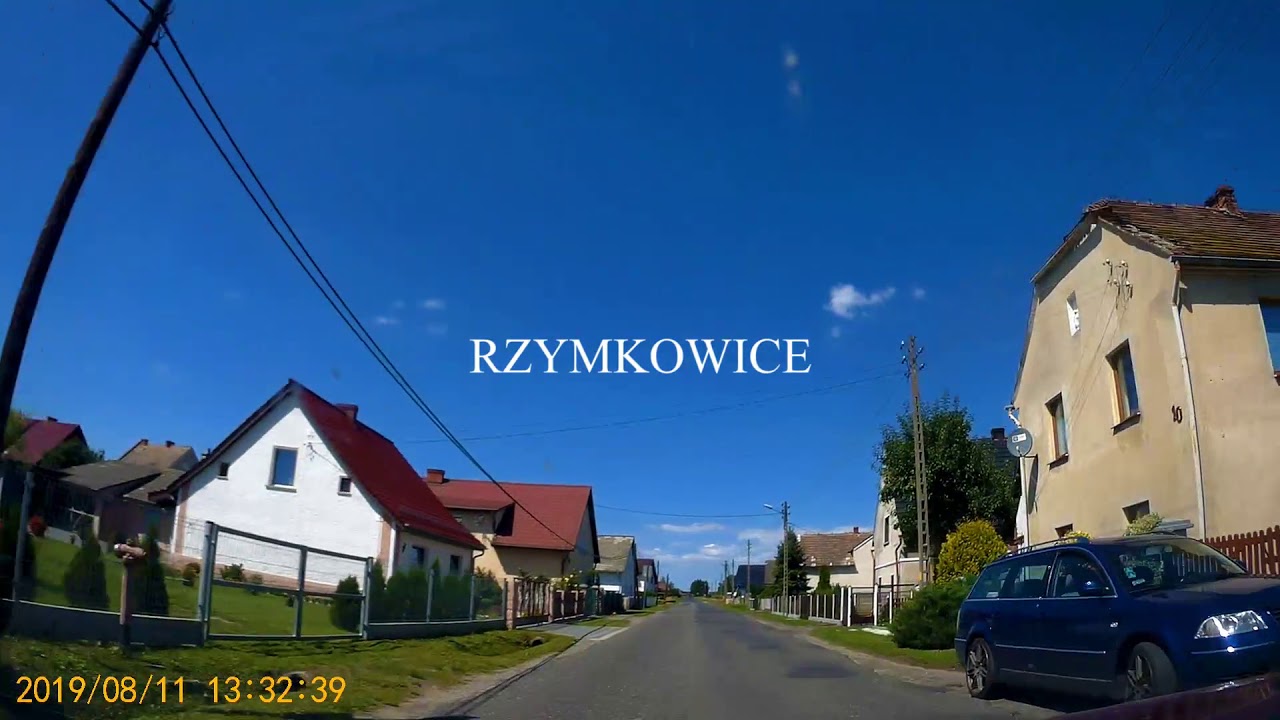 Jedziemy autem z Pogórza do Korfantowa przez Rzymkowice 11 08 2019 r