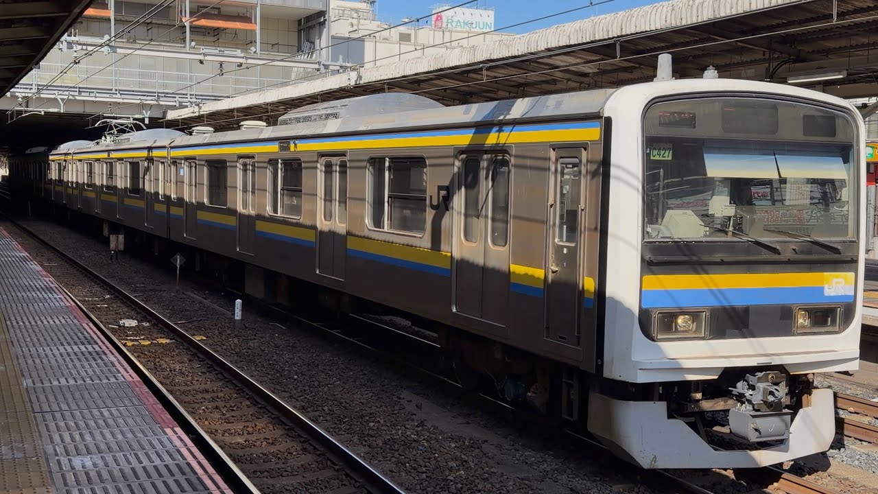 【4K高画質】【209系C427編成４両  OM出場回送（指定保全）】JR東日本209系2000番台ﾏﾘC427編成が大宮駅5番線に到着停車〜警笛を鳴らし発車するシーン（回8344M）2026.2.9