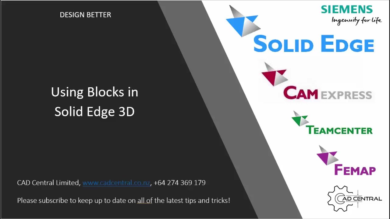 Using Blocks in the Solid Edge 3D environments