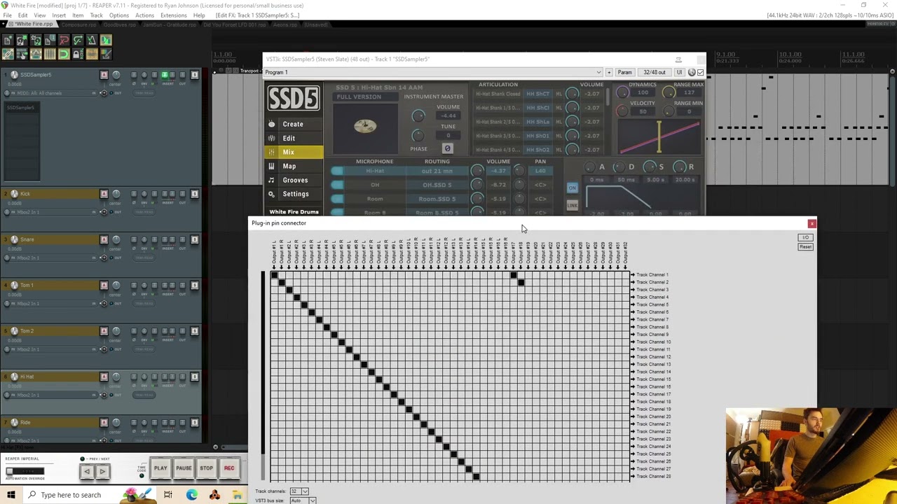 How To: SSD Drums Reaper Routing Each Drum on Their Own Track