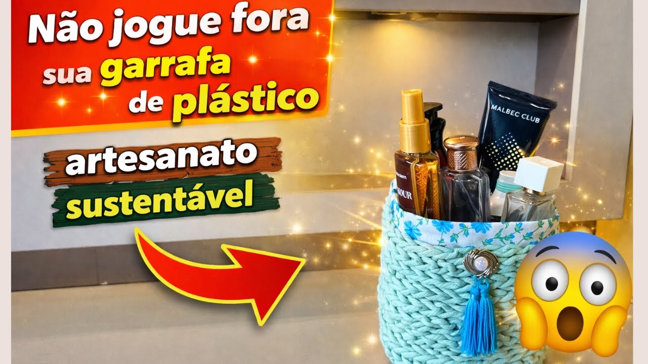 Garrafa de plástico vira arte sustentável 