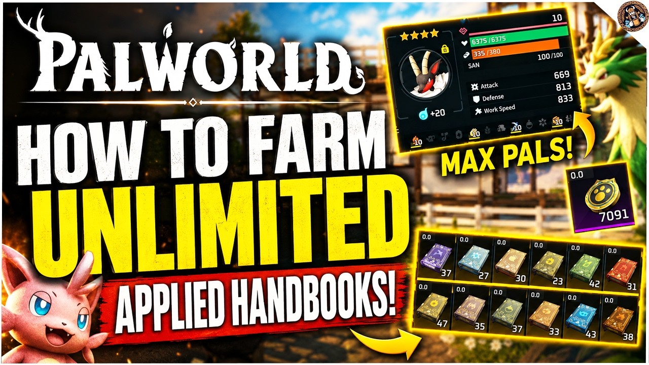 How to Farm Infinite Pal Applied Handbooks! ~INSANE DOG COIN FARM 15K+ Per Hour!~ Palworld 1.0