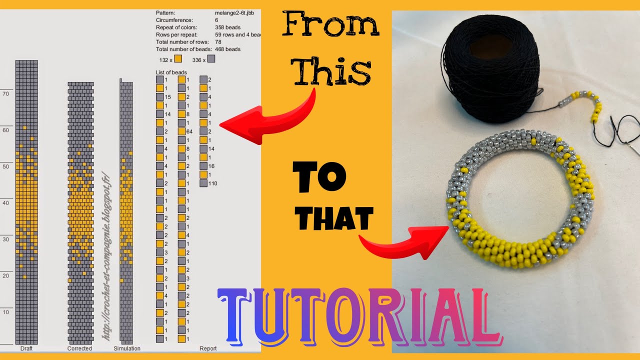 Bead crochet invisible join bangle. DIY easy tutorial for bead crochet for beginners.
