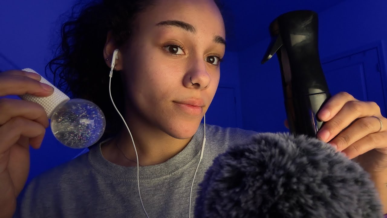[ASMR] liquid triggers! (water globes, spray bottle, dropper, etc.) 💜