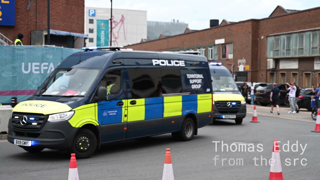 Met Territorial Support Group arrive at Wembley | Euro 2020 Final | July 11 2021 | from the src