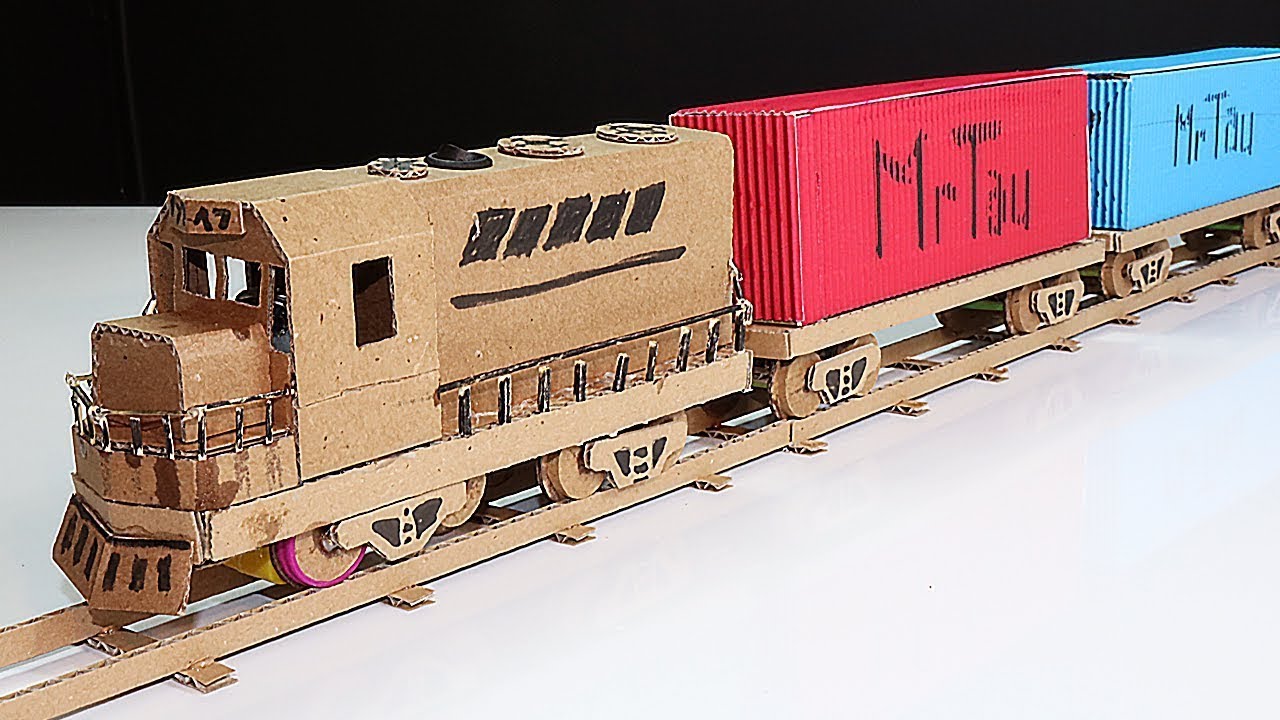 How to Make a Cargo Train | Container Train | Freight Train With Cardboard