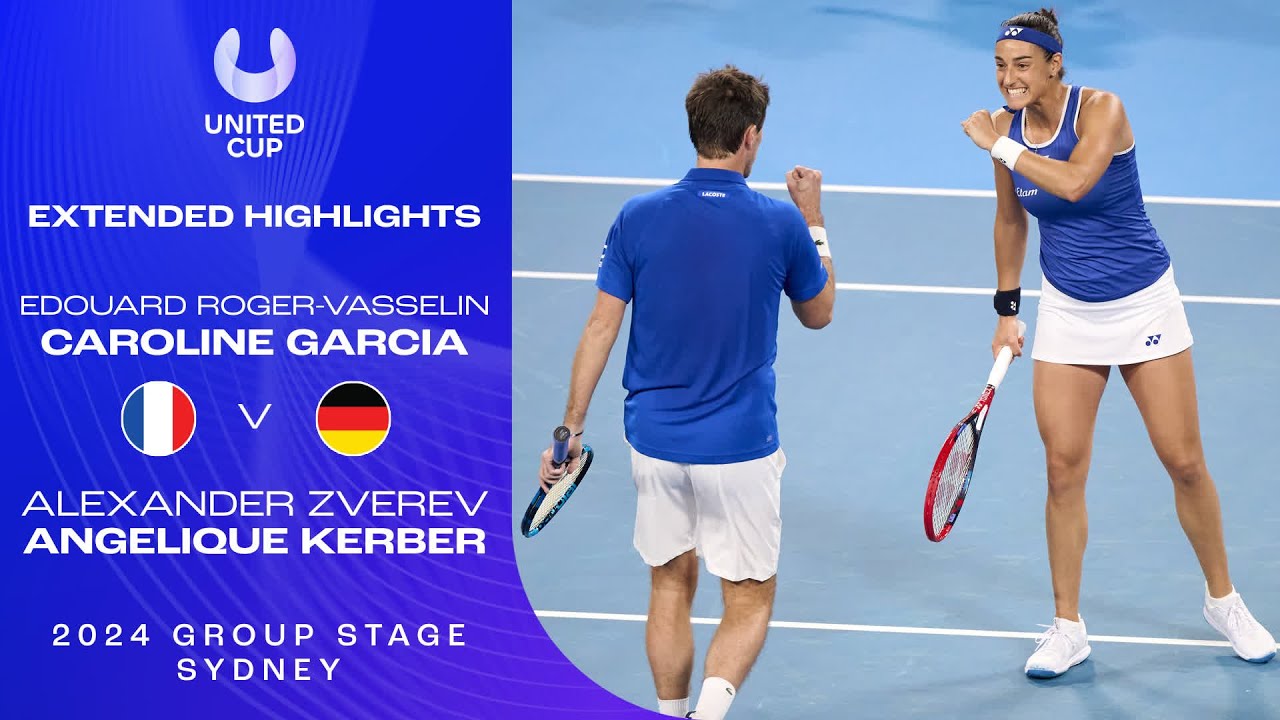Roger-Vasselin/Garcia v Zverev/Kerber Extended Highlights | United Cup 2024 Group D