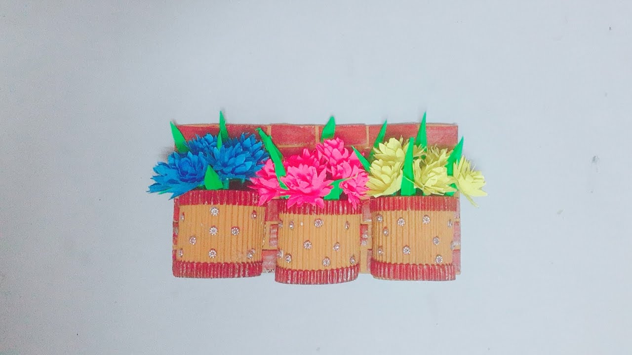 🤩🤩Amazing flower wall hanging craft//home decor ideas//lucky fresh 16