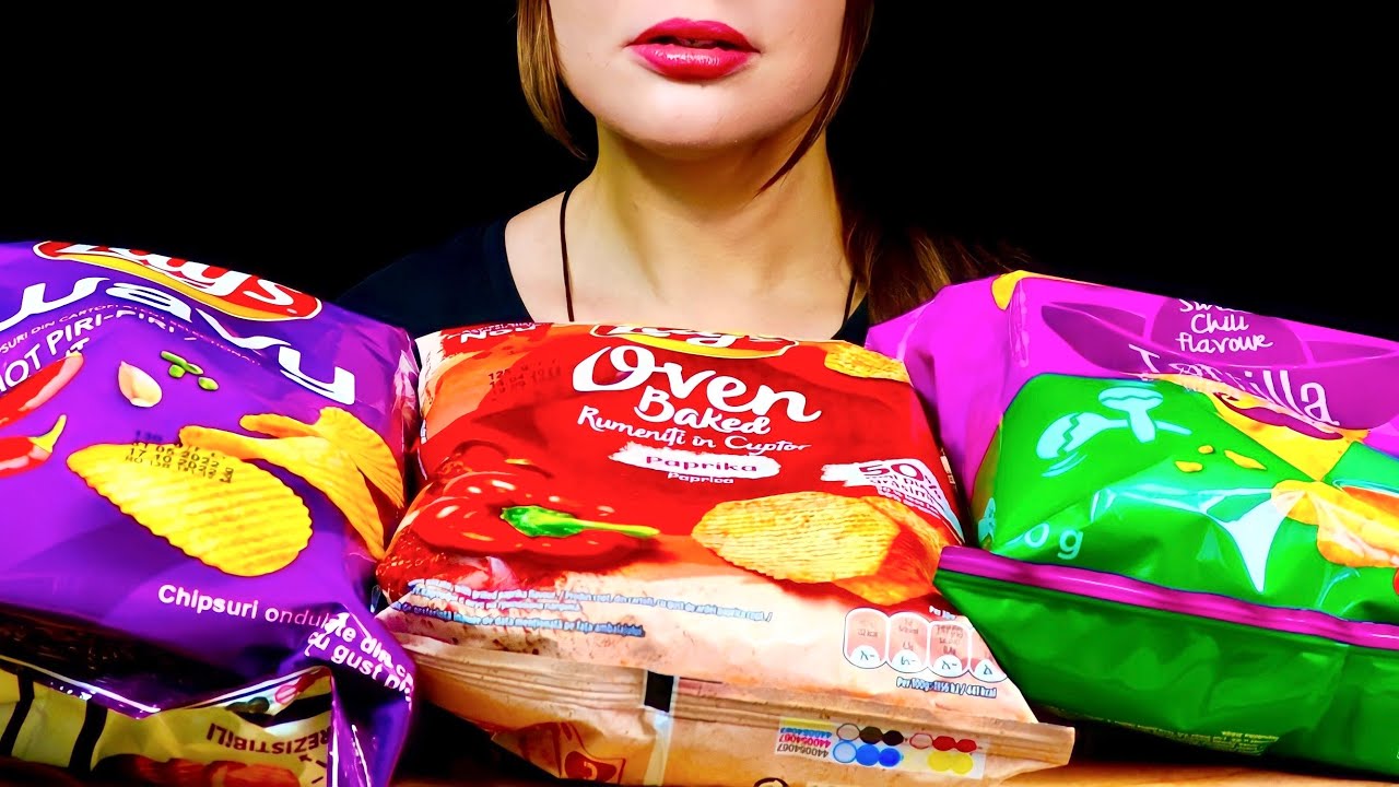 ASMR CHIPS PARTY CRUNCHY MUKBANG EATING SOUNDS
