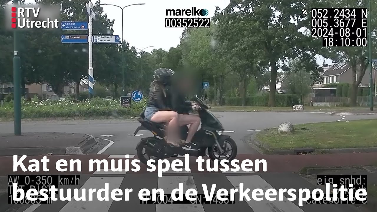 Brommerrijder zonder helm overtreedt heel wat regels, achtervolging ingezet | RTV Utrecht