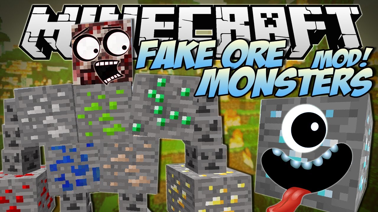 Minecraft | FAKE ORE MONSTERS MOD! (Ores That Come to Life!) | Mod Showcase
