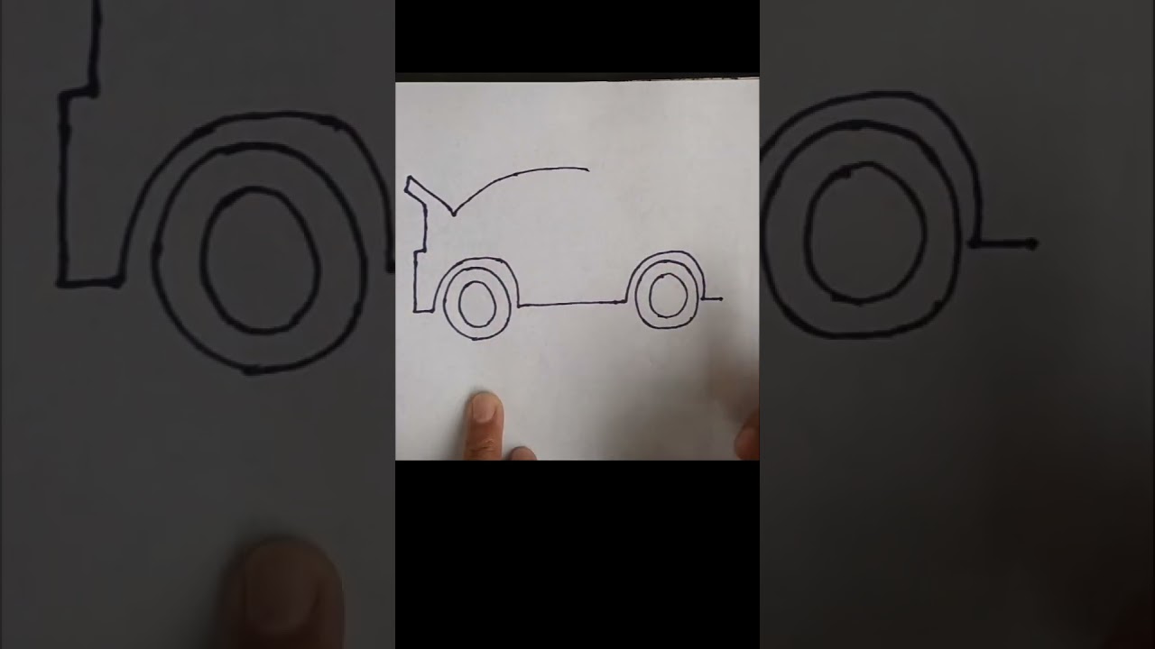 simple Car drawing. how to draw a car. 
