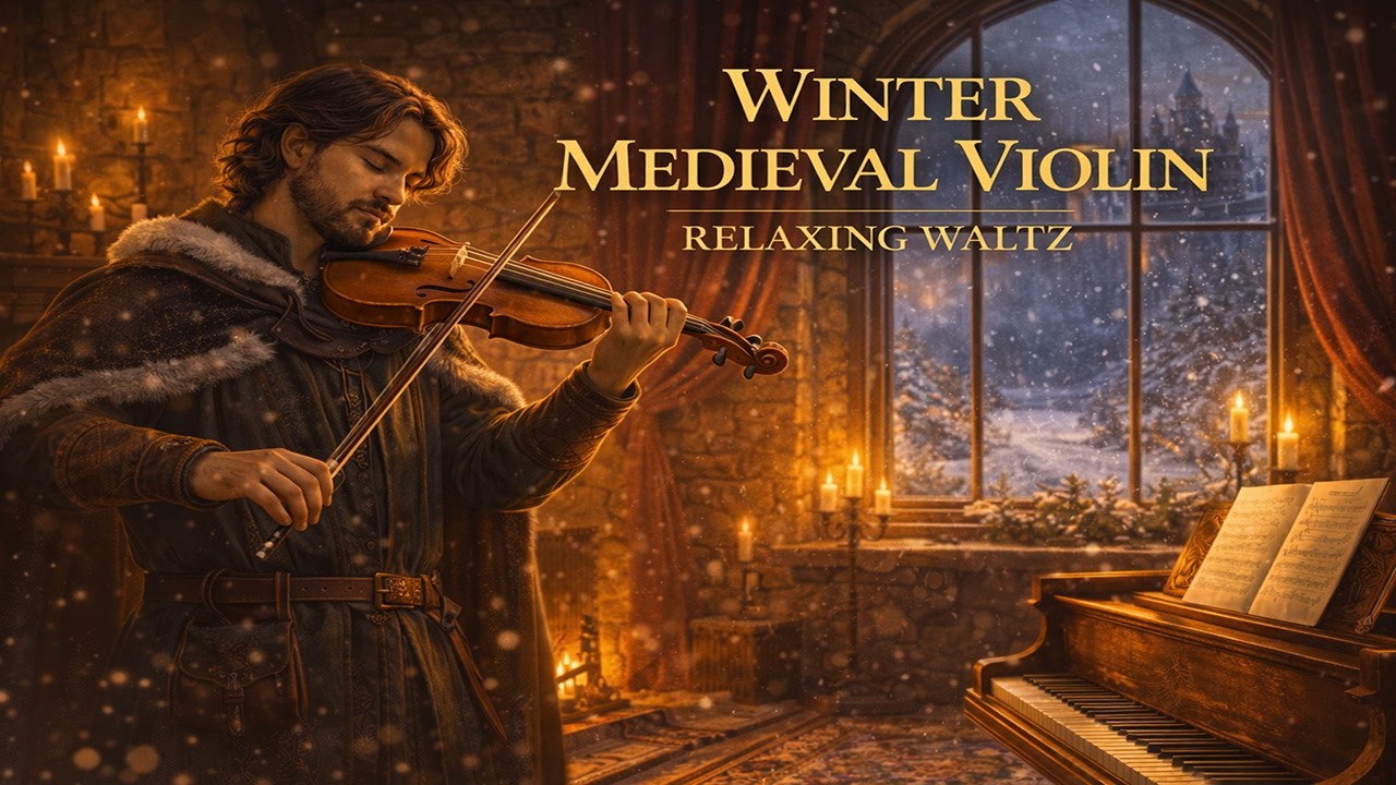 Medieval Snowy Evening ❄️ | Winter Violin Waltz | Relaxing Medieval Instrumental Music