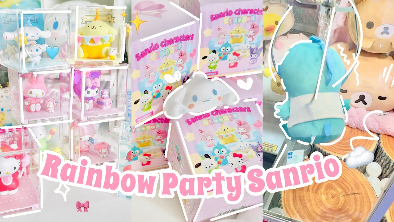 🎀 arcade adventure & the cutest!!! sanrio rainbow party themed ✨ unboxing Weekly shopping vlog