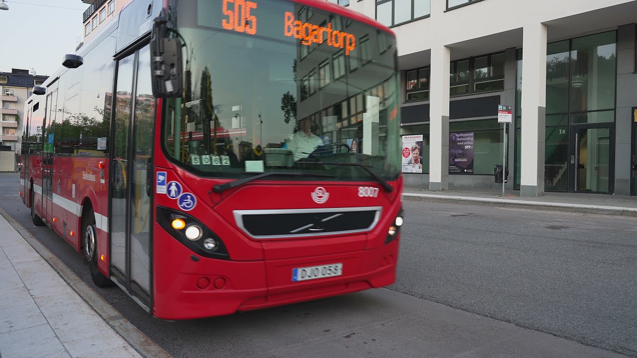 Sweden, Stockholm, bus 505 ride from Solna centrum to Bagartorp södra