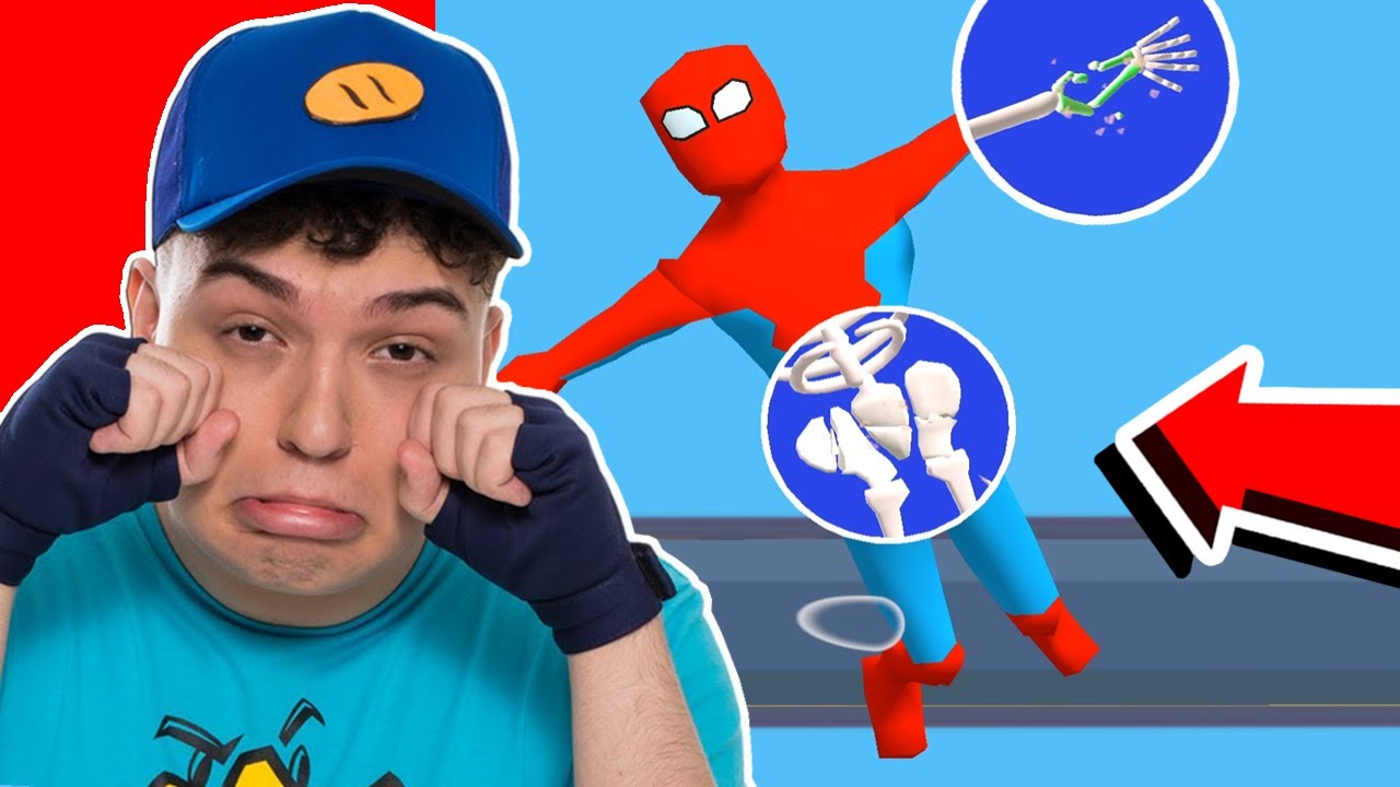 QUEBREI TODOS OSSOS DO HOMEM ARANHA NA MAIOR QUEDA!! (Ragdoll Fall)