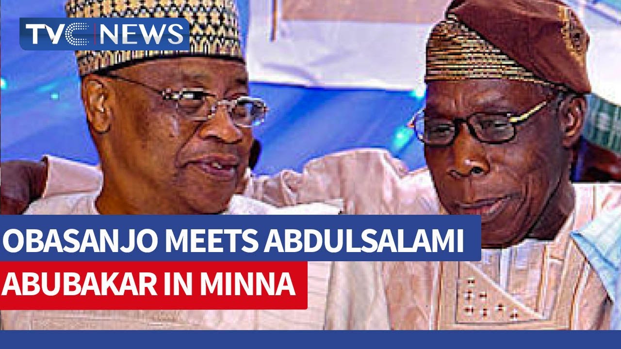 WATCH: Fmr Pres Obasanjo Meets Abdulsalami Abubakar In Minna