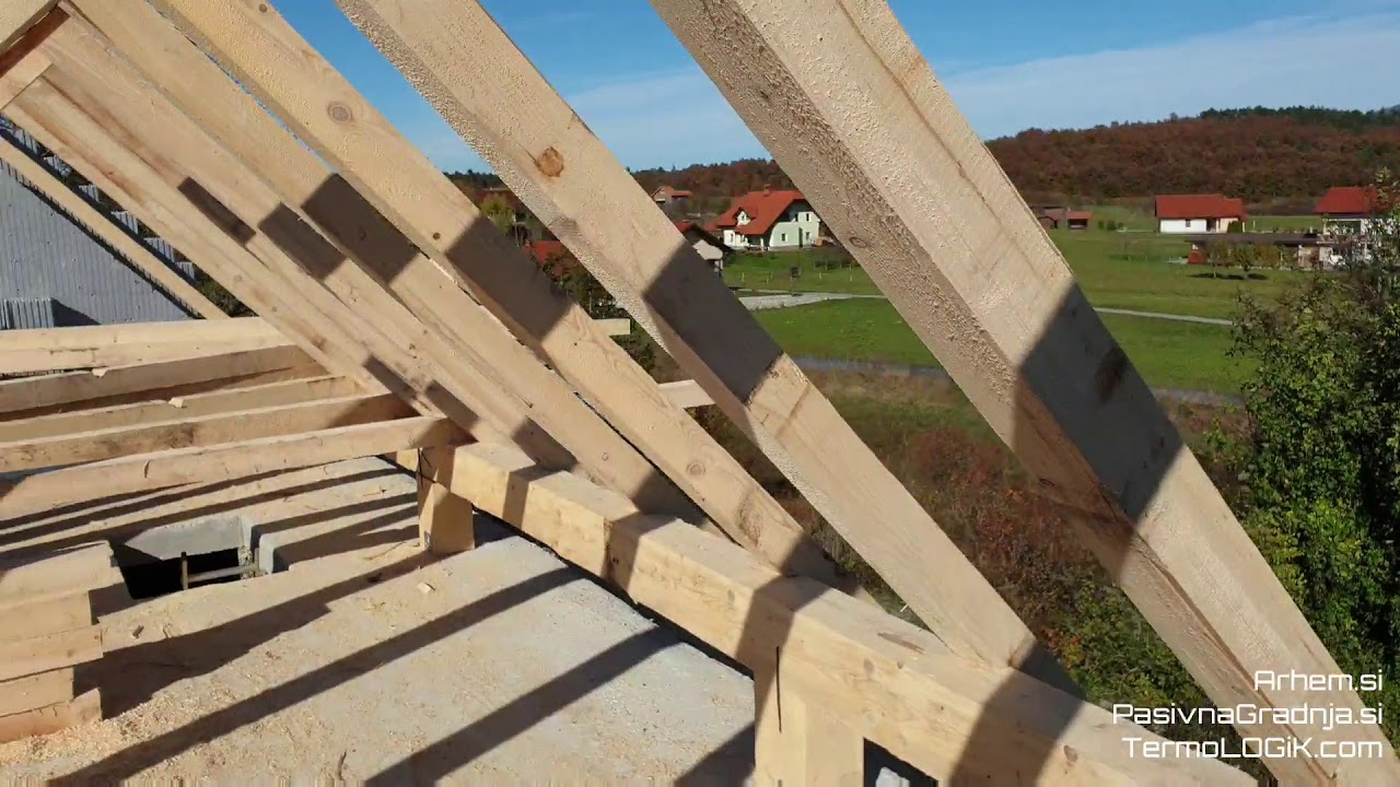 Pasivna hiša Š pri Pivki - Izvedba ostrešja